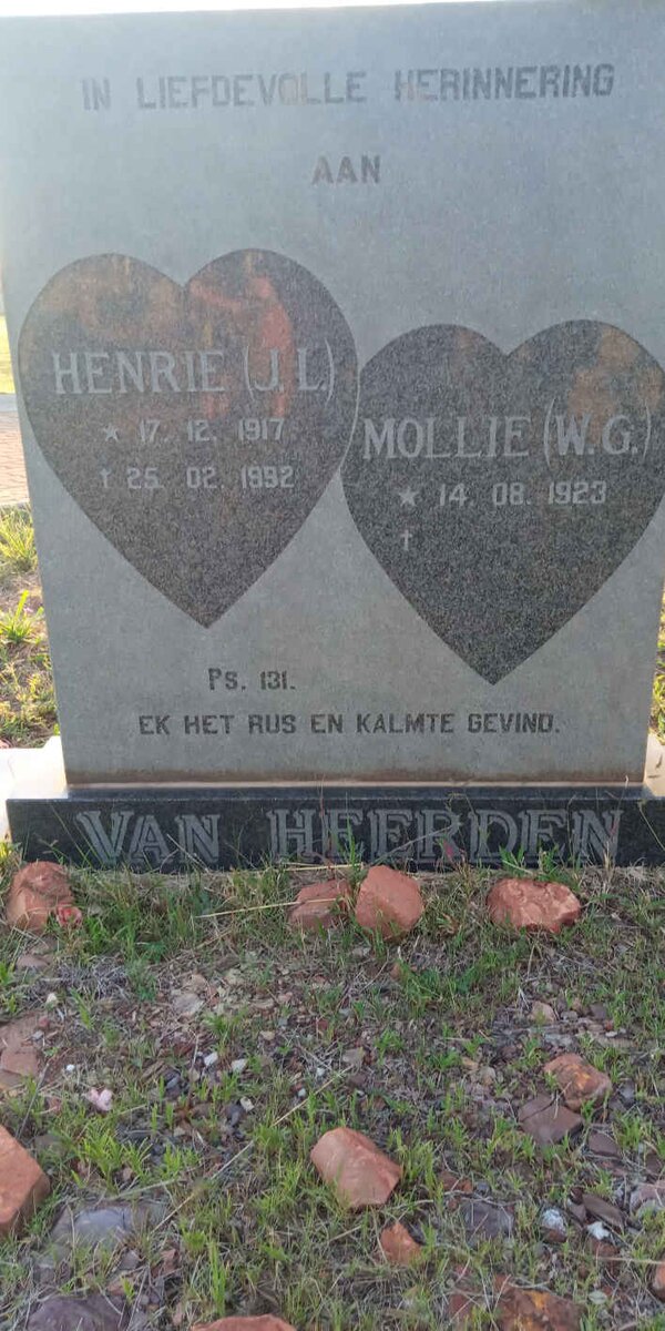 HEERDEN J.L., van 1917-1992 &amp; W.G. 1923-