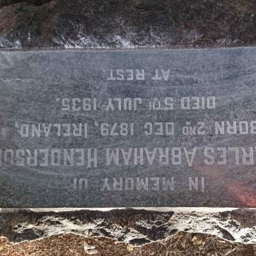 HENDERSON Charles Abraham 1879-1935