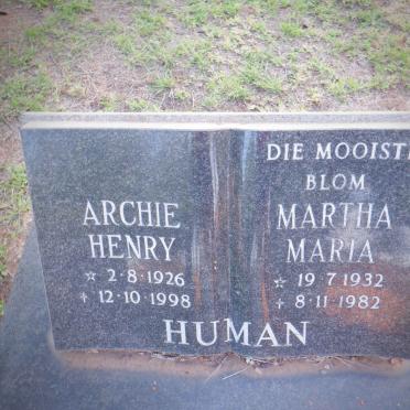 HUMAN Archie Henry 1926-1998 &amp; Martha Maria 1932-1982