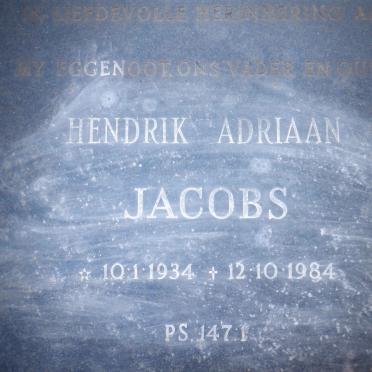 JACOBS Hendrik Adriaan 1934-1984