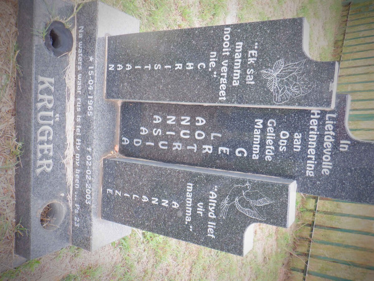 KRÜGER Anna Louisa Gertruida 1965-2003