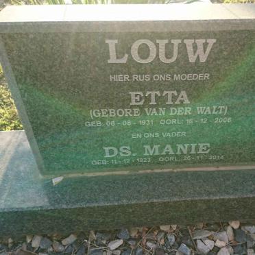 LOUW Manie 1923-2014 &amp; Etta VAN DER WALT 1931-2006