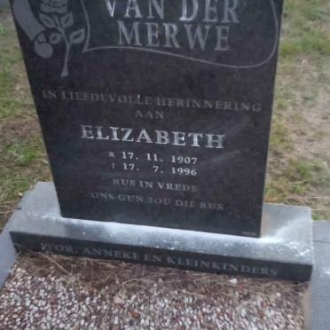 MERWE Elizabeth, van der 1907-1996