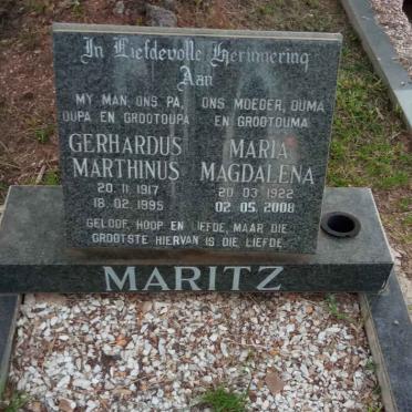MARITZ Gerhardus Marthinus 1917-1995 &amp; Maria Magdalena 1922-2008