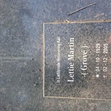 MARTIN Lettie nee GROVÉ 1929-2005
