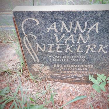 NIEKERK Anna, van 1936-2012