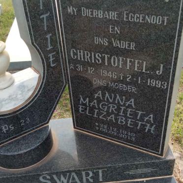 SWART Christoffel J. 1946-1993 &amp; Anna Magrieta Elizabeth 1949-2013