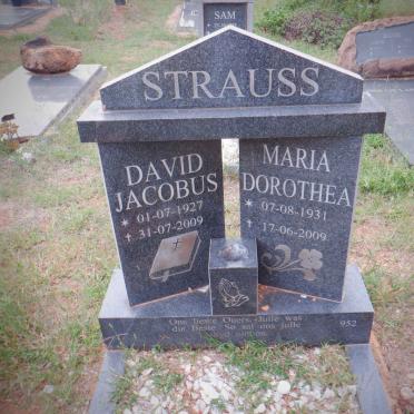 STRAUSS David Jacobus 1927-2009 &amp; Maria Dorothea 1931-2009