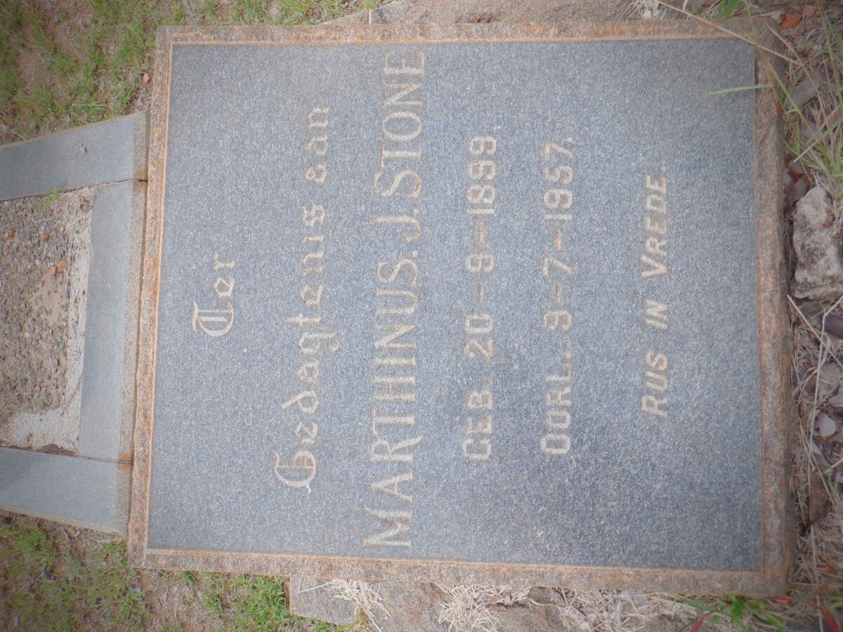STONE Marthinus J. 1899-1957