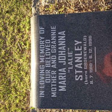 STANLEY Maria Johanna nee GROENEWALD 1910-1996