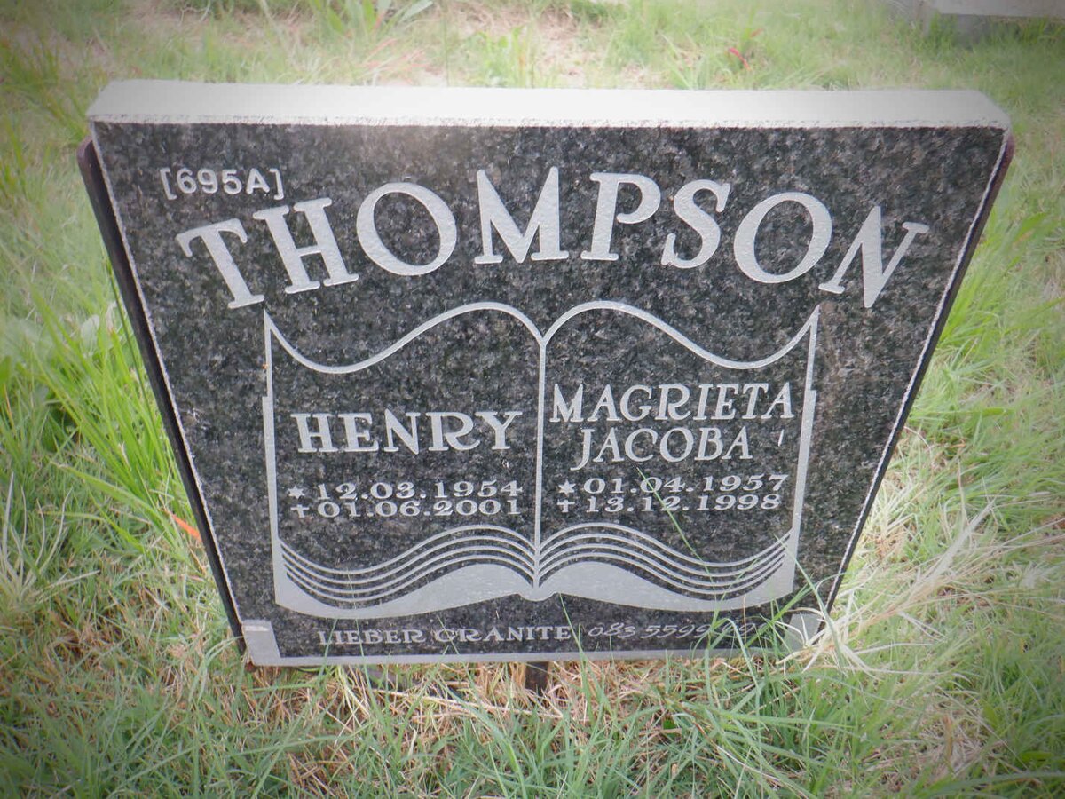 THOMPSON Henry 1954-2001 &amp; Magrieta Jacoba 1957-1998