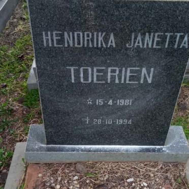 TOERIEN Hendrika Janetta 1981-1994