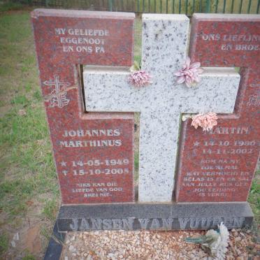 VUUREN Johannes Marthinus, Jansen van 1949-2005 :: JANSEN VAN VUUREN Martin 1980-2002