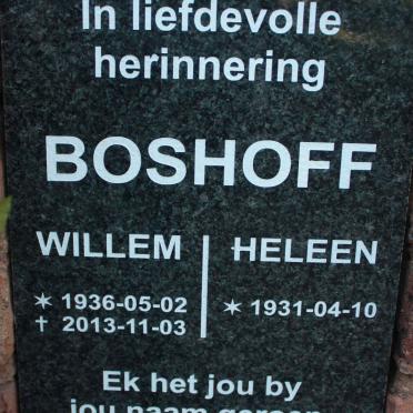 BOSHOFF Willem 1936-2013 &amp; Heleen 1931-