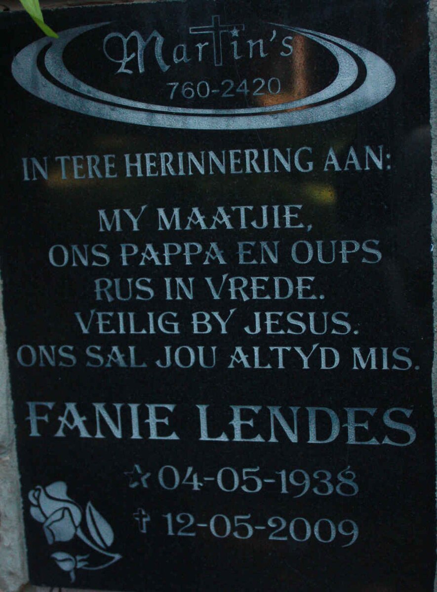 LENDES Fanie 1938-2009