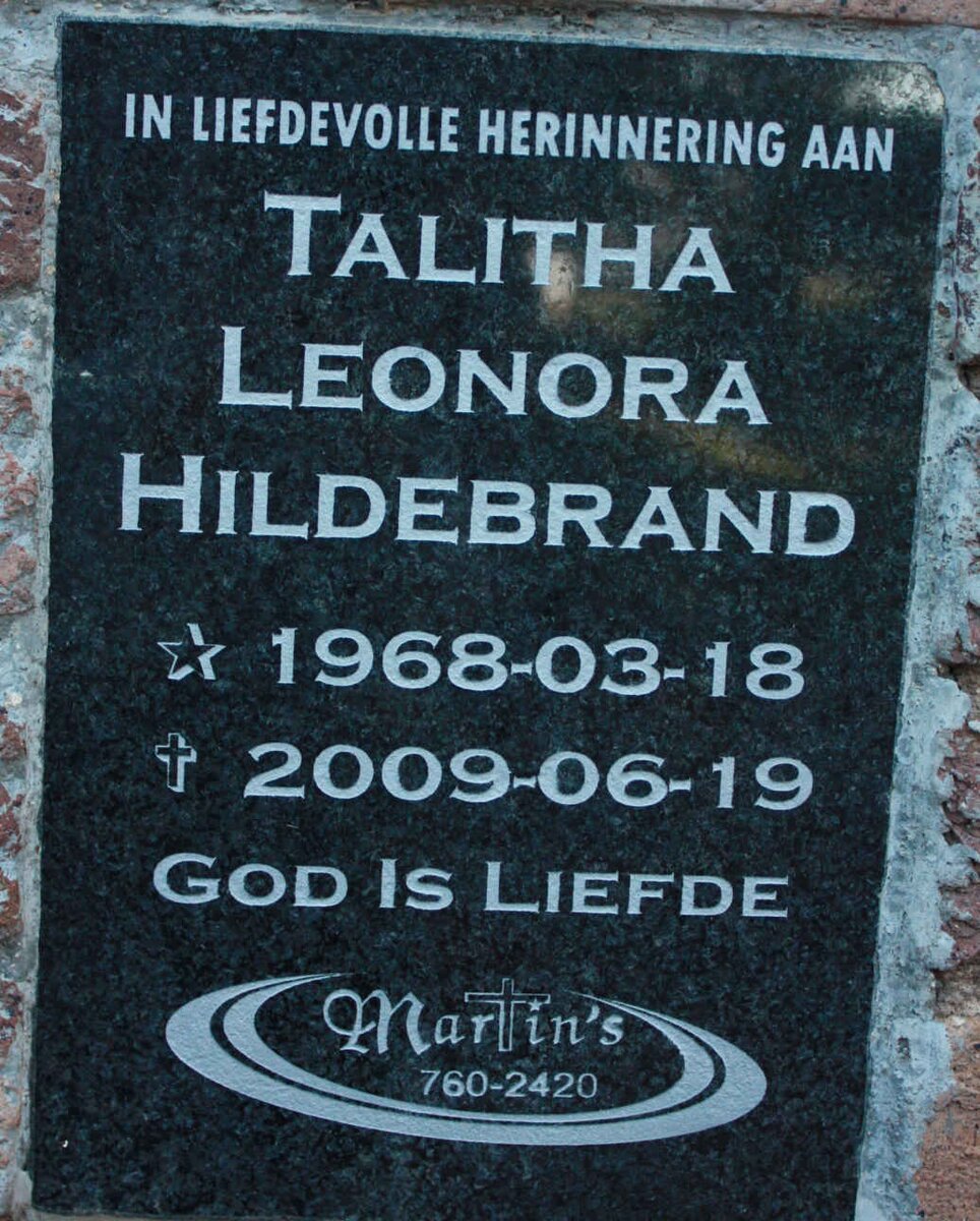 HILDEBRAND Talitha Leonora 1968-2009
