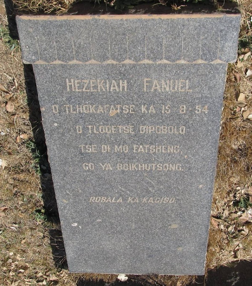 FANUEL Hezekiah -1954