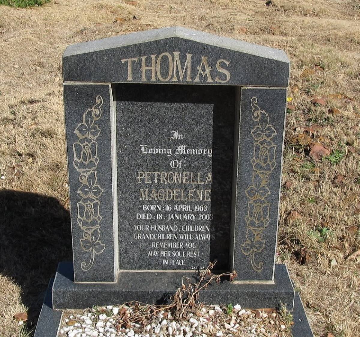 THOMAS Petronella Magdelene 1963-2003