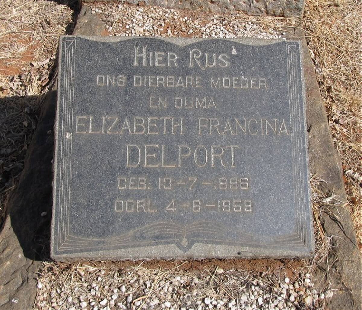 DELPORT Elizabeth Francina 1896-1959