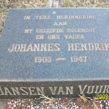 VUUREN Johannes Hendrik, Jansen van 1903-1947