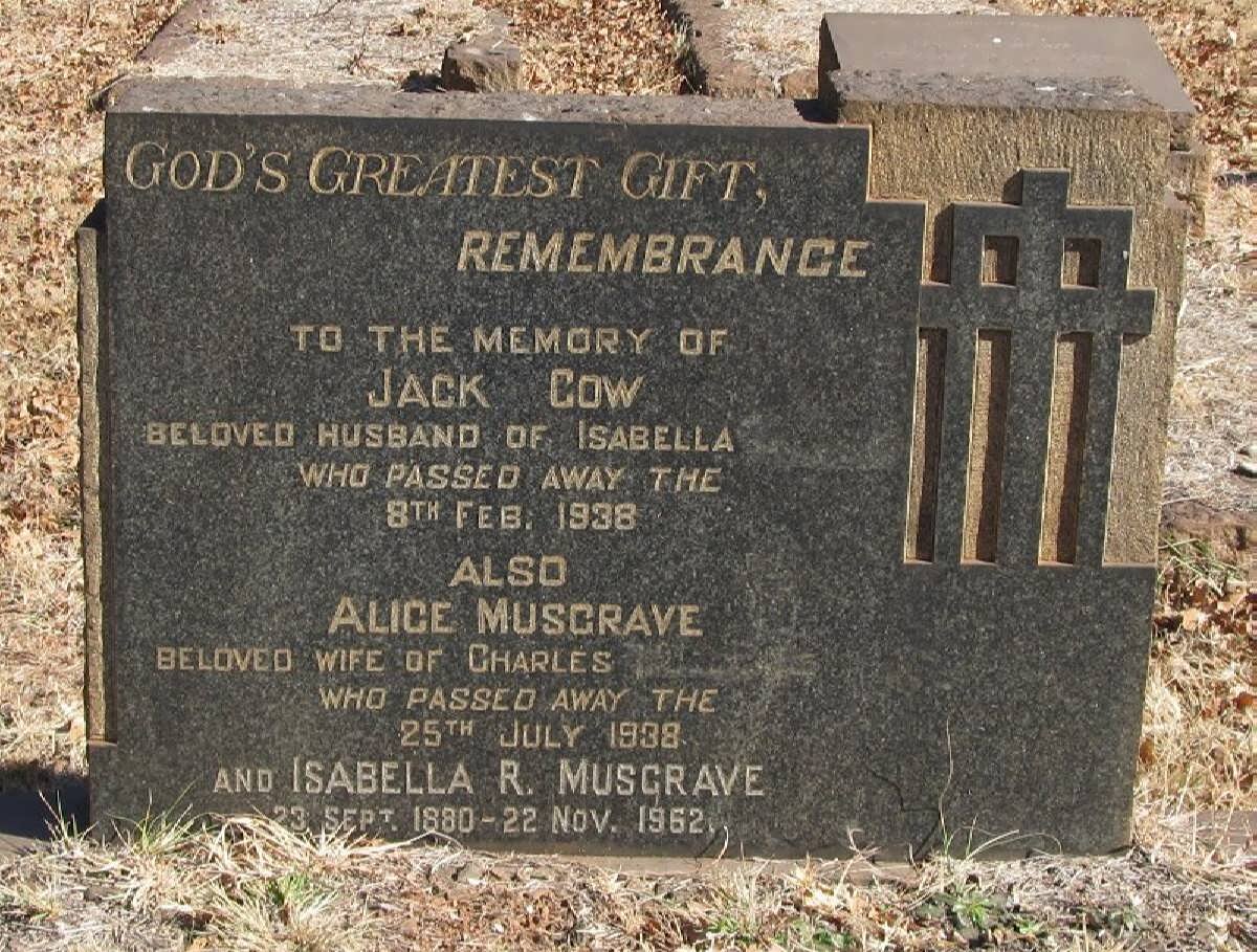 GOW Jack -1938 :: MUSGRAVE Alice -1938 :: MUSGRAVE Isabella R. 1880-1962