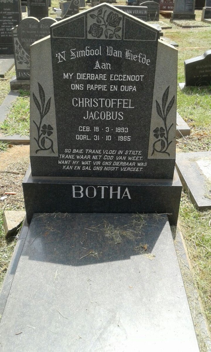 BOTHA Christoffel Jacobus 1893-1965