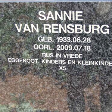 RENSBURG Sannie, van 1933-2009