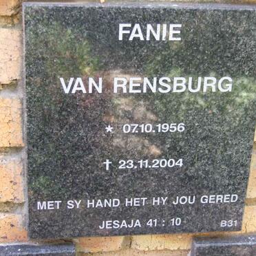 RENSBURG Fanie, van 1956-2004