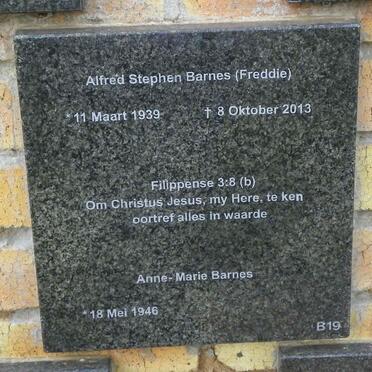 BARNES Alfred Stephen 1939-2013 &amp; Anne-Marie 1946-