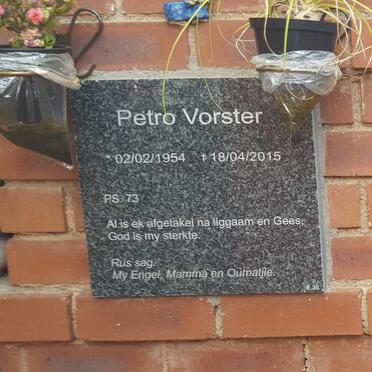 VORSTER Petro 1954-2015