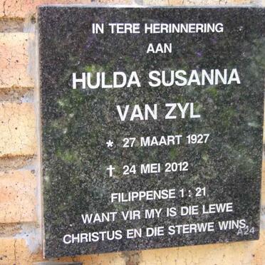 ZYL Hulda Susanna, van 1927-2012