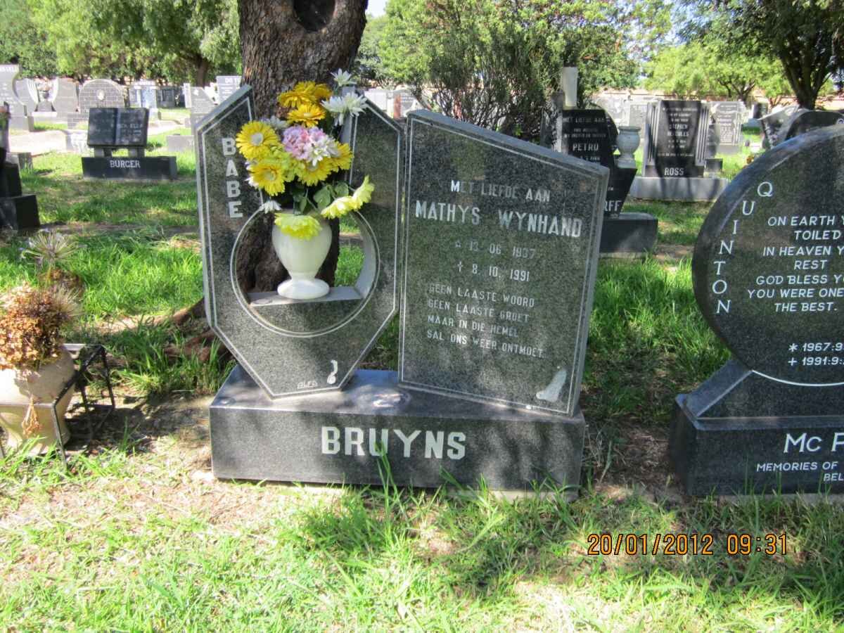 BRUYNS Mathys Wynand 1937-1991