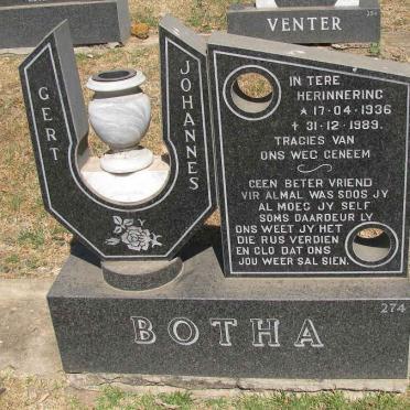 BOTHA Gert Johannes 1936-1989