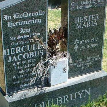 BRUYN Hercules Jacobus, du 1912-1996 &amp; Hester Maria 1912-2006