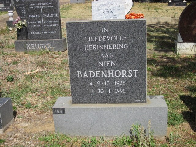 BADENHORST Nien 1925-1991