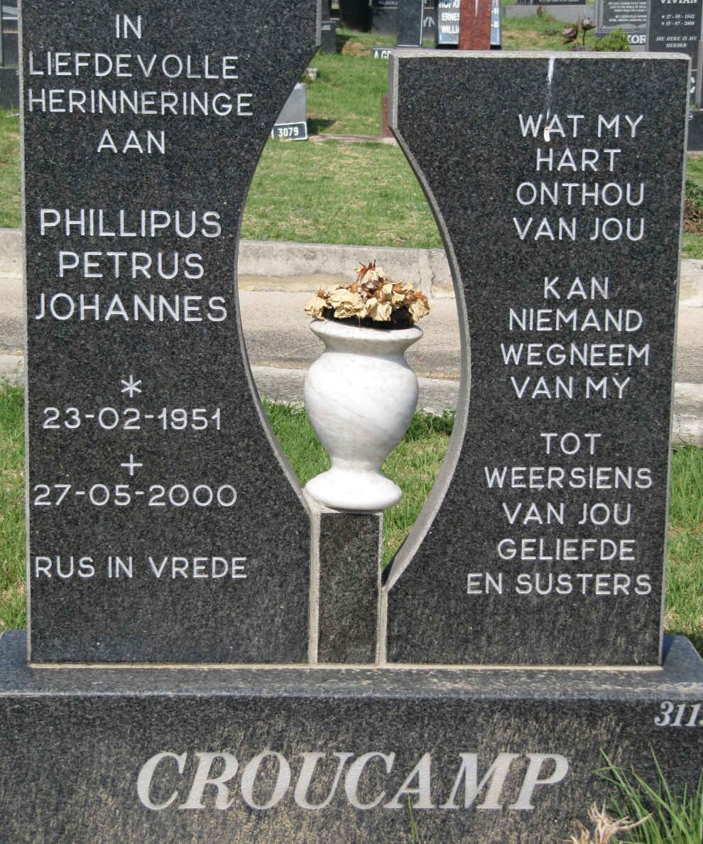 CROUCAMP Phillipus Petrus Johannes 1951-2000