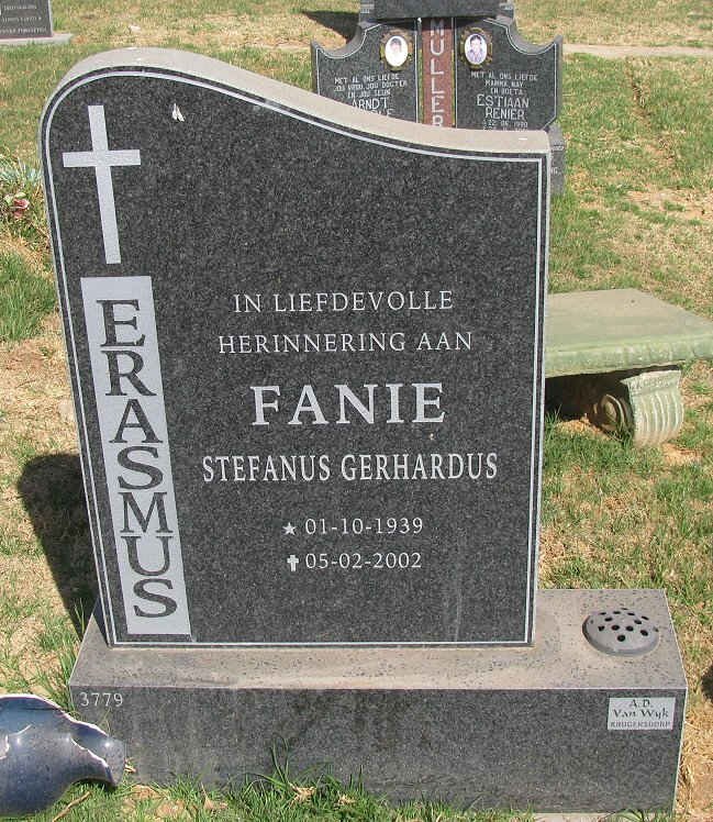 ERASMUS Stefanus Gerhardus 1939-2002