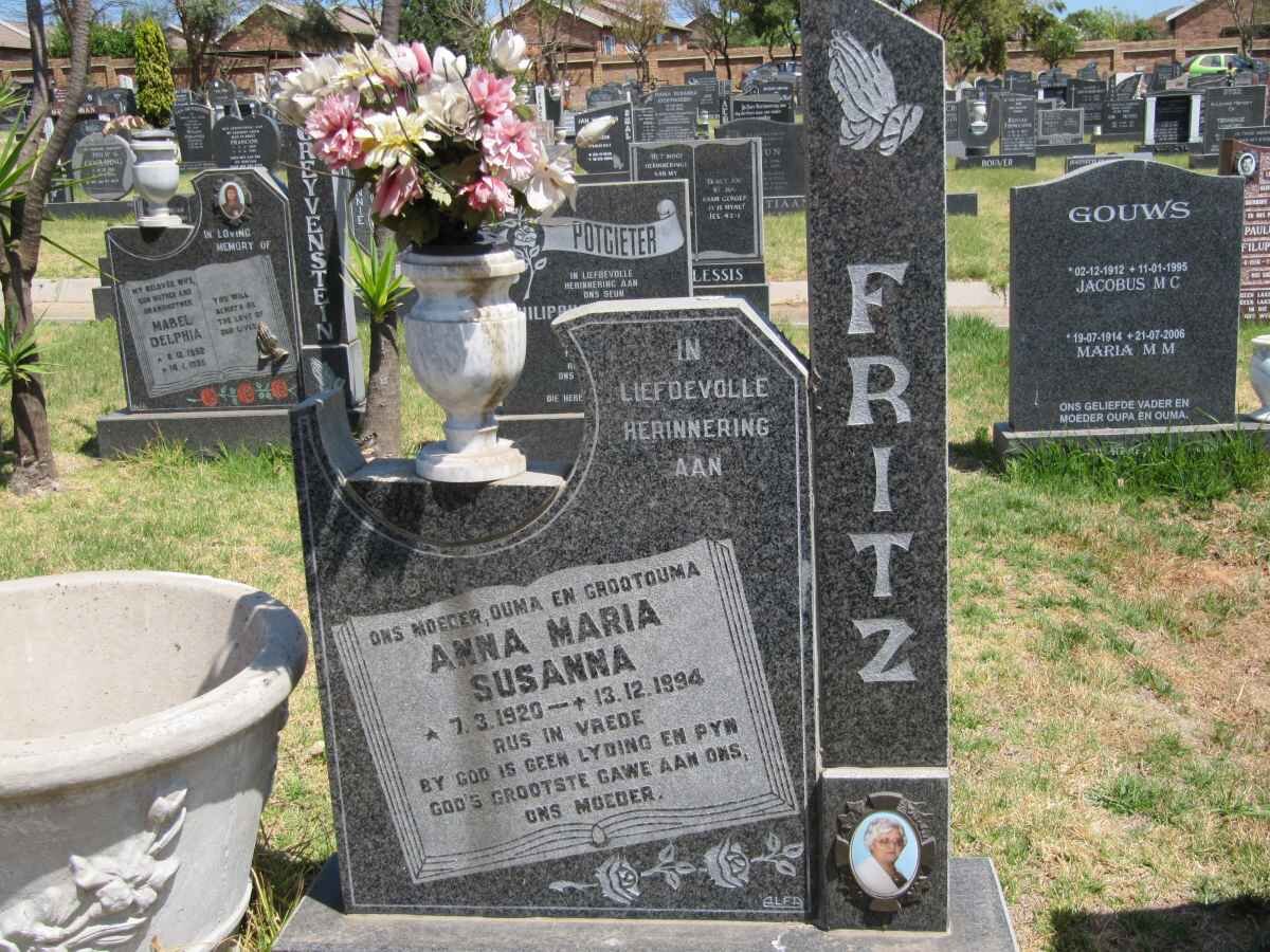 FRITZ Anna Maria Susanna 1920-1994