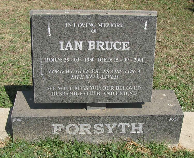 FORSYTH Ian Bruce 1950-2001