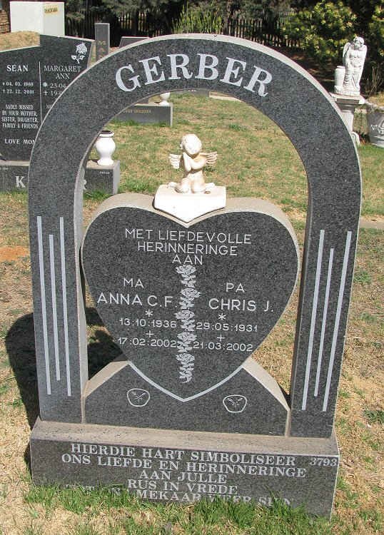 GERBER Chris J. 1931-2002 &amp; Anna  C.F. 1936-2002