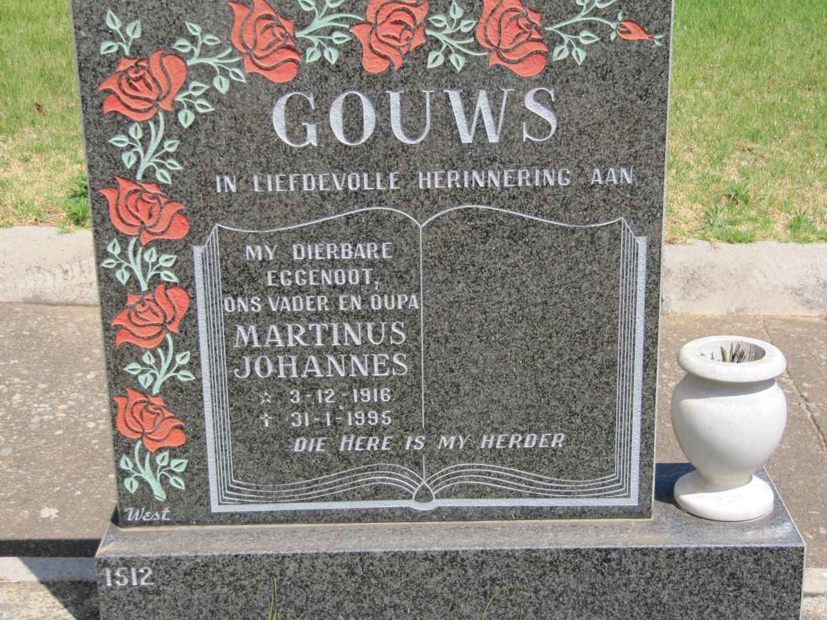 GOUWS Martinus Johannes 1916-1995