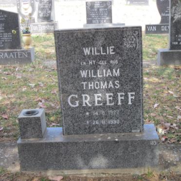 GREEFF William Thomas 1927-1990