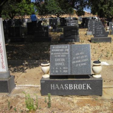 HAASBROEK Gideon Daniël 1934-1992