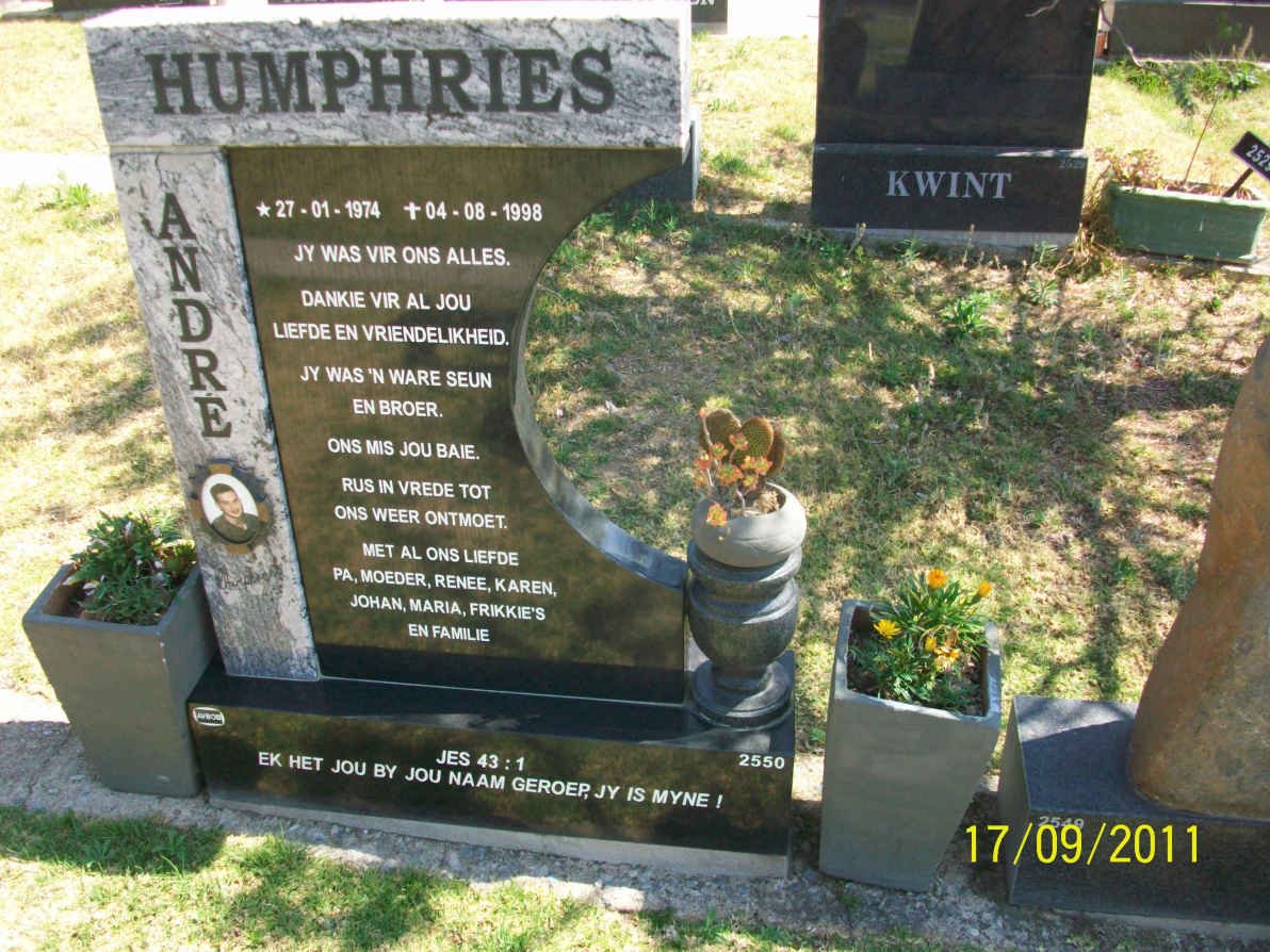 HUMPHRIES André 1974-1998