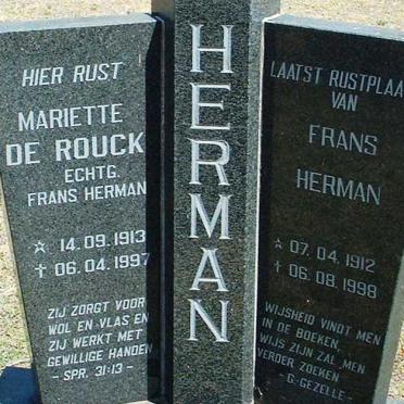 HERMAN Frans 1912-1998 &amp; Mariette DE ROUCK 1913-1997