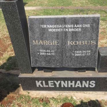 KLEYNHANS Margie 1926-2001 :: KLEYNHANS Kobus 1958-2005 