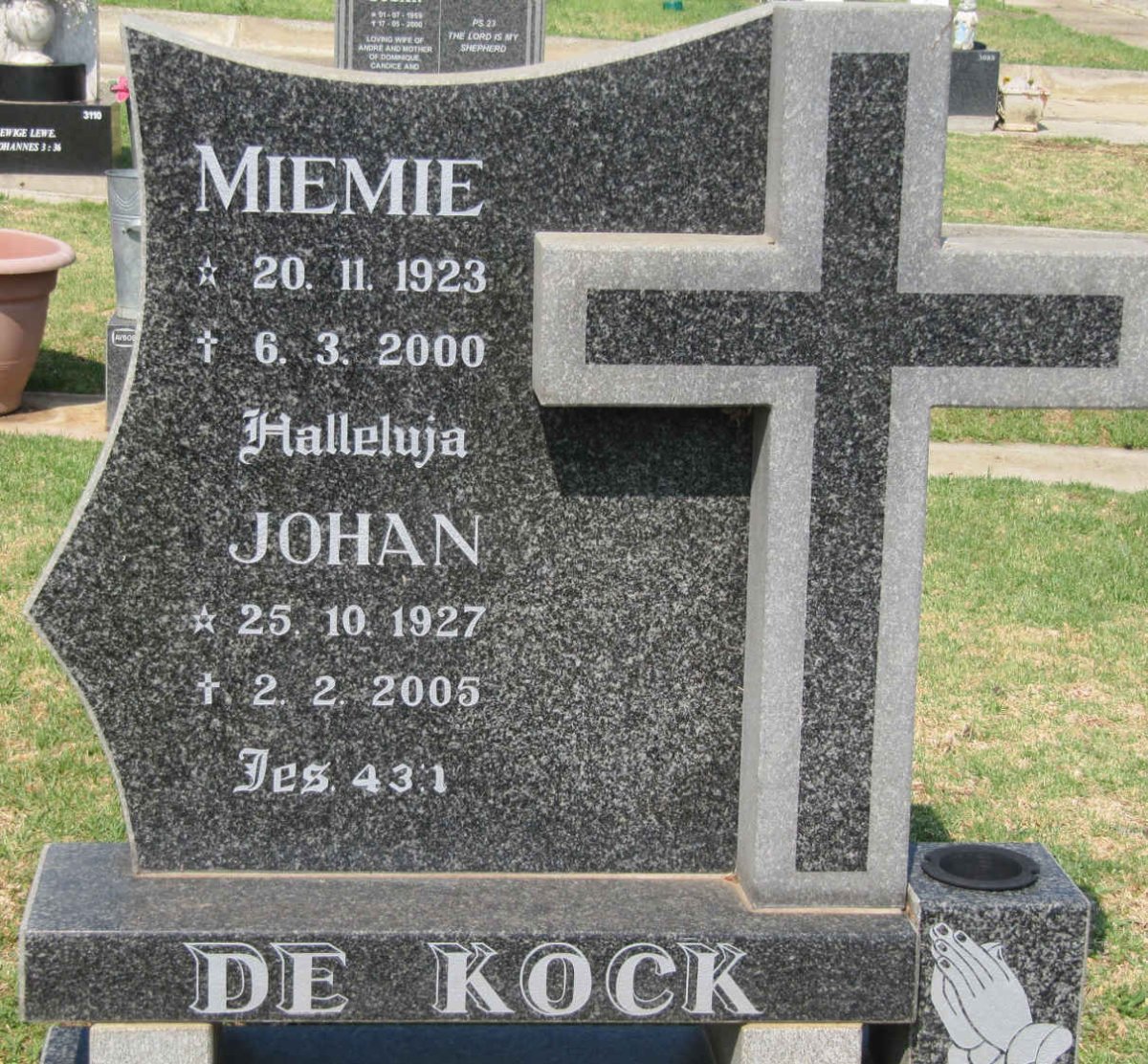 KOCK Johan, de 1927-2005 &amp; Miemie 1923-2000
