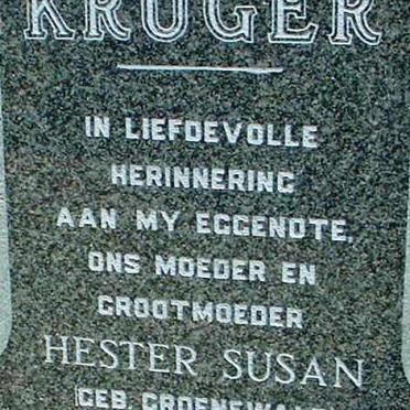 KRÜGER Hester Susan nee GROENEWALD 1939-1997