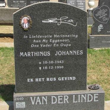 LINDE Marthinus Johannes, van der 1943-1998