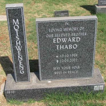MOTSHWENENG Edward Thabo 1968-2002